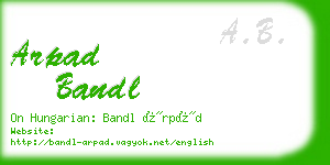 arpad bandl business card
